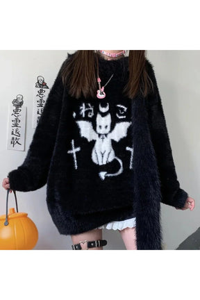 Gothic Demon Oversized Sweater