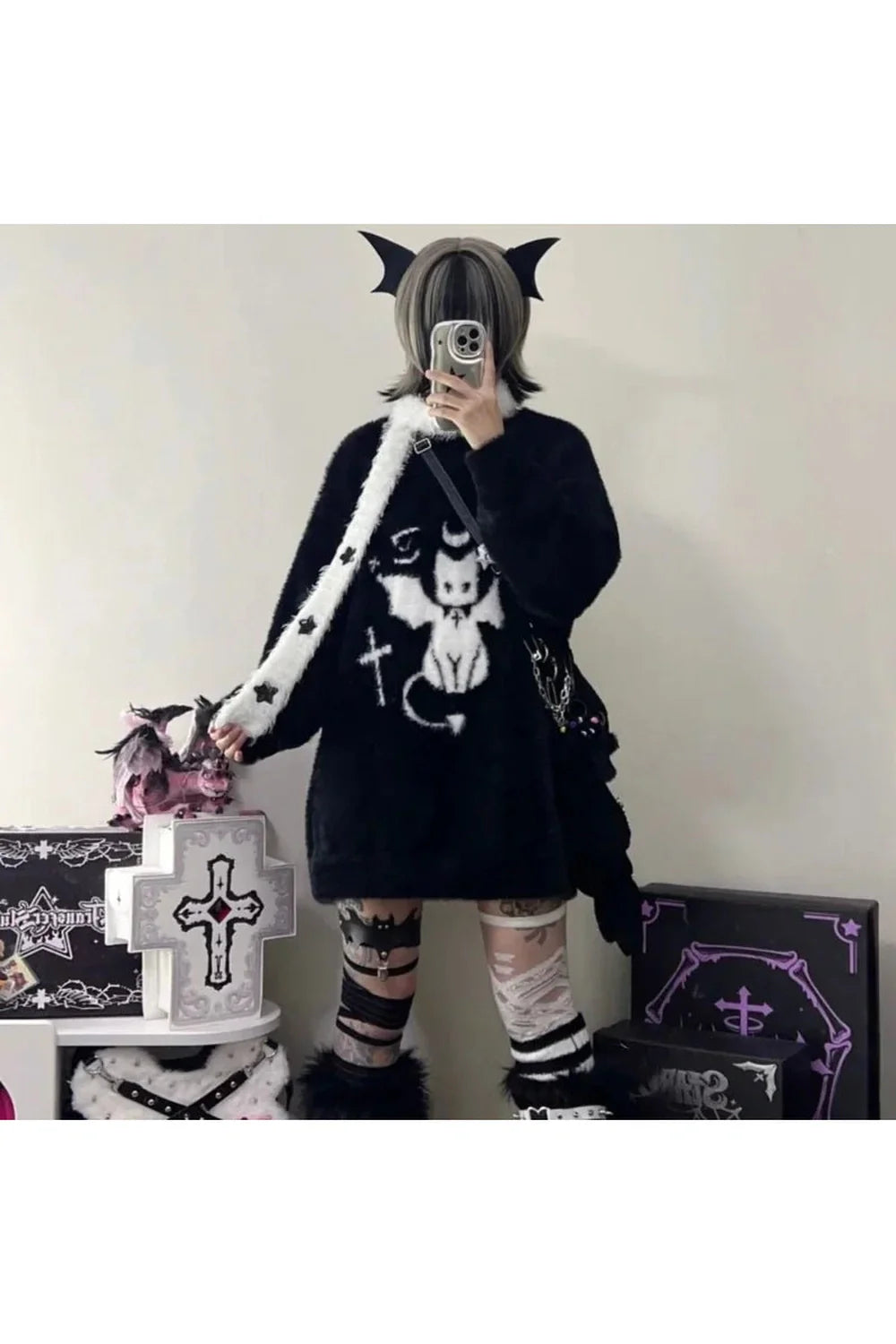 Gothic Demon Oversized Sweater