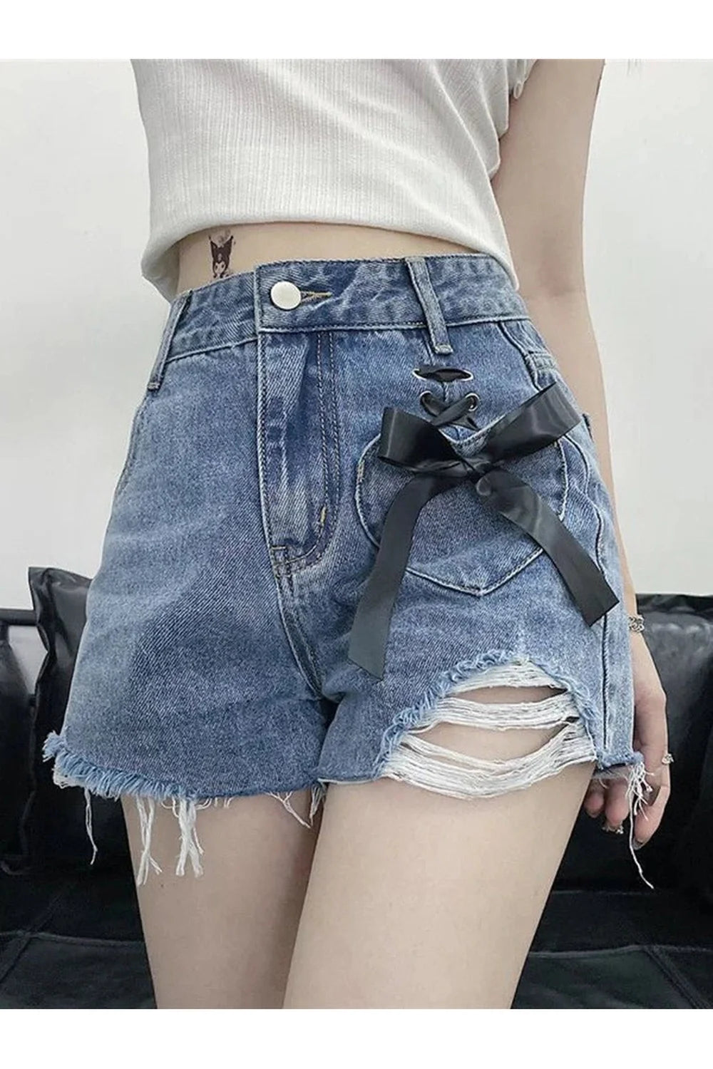 Acubi Denim Bow Shorts