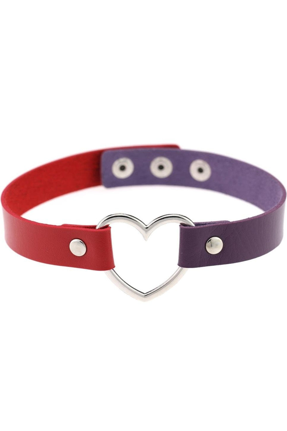 Gothic Faux Leather Choker in PurpleDarkRed, strikingly bold.