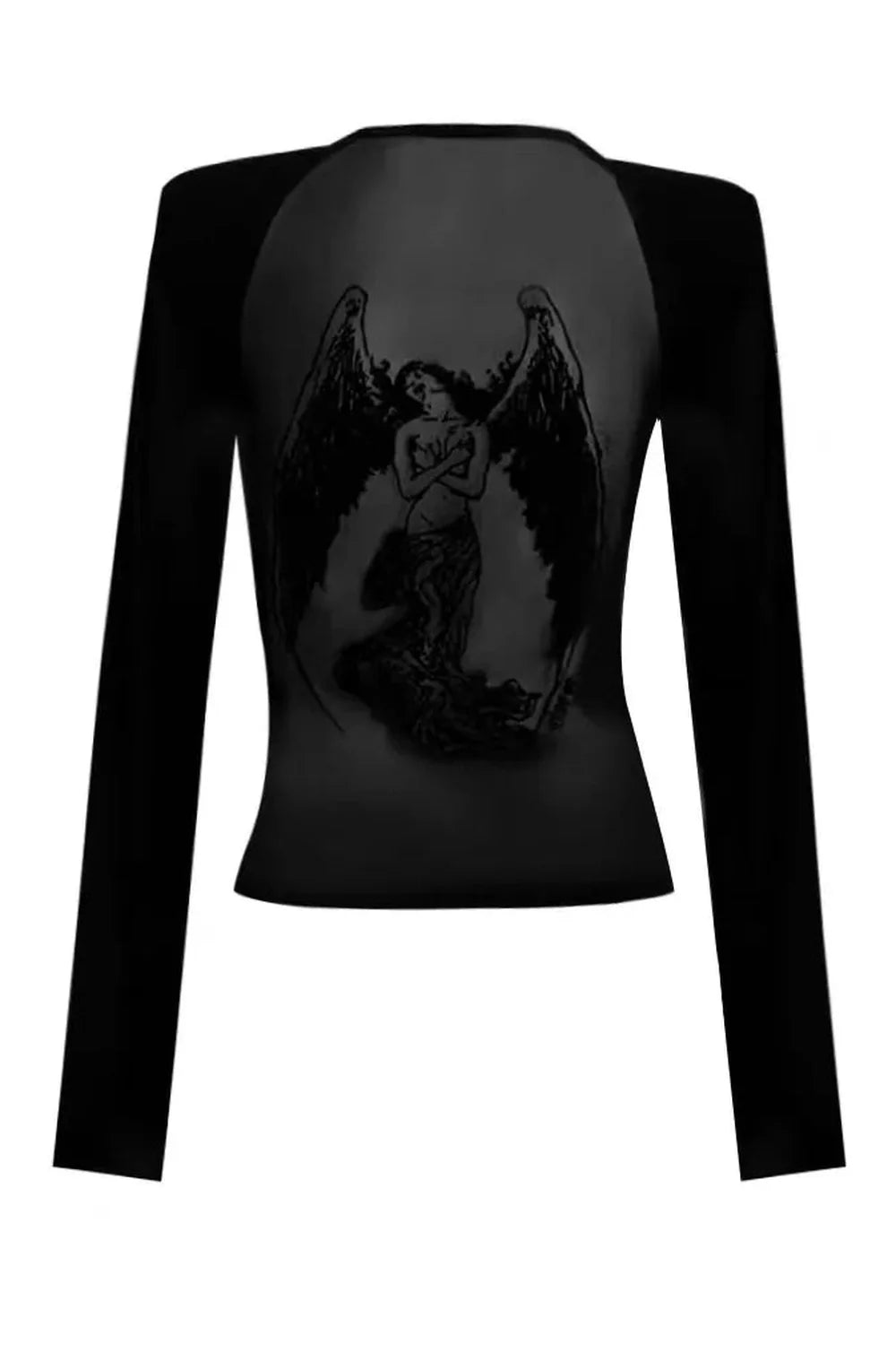 Gothic Graphic Gauze Crop Top