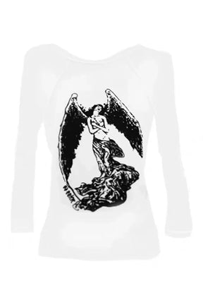 Gothic Graphic Gauze Crop Top