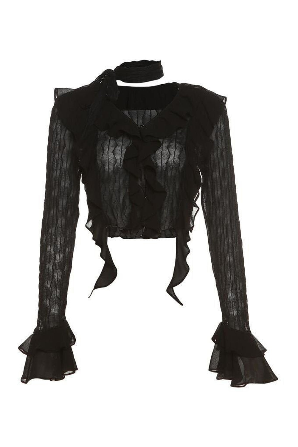 Gothic Lace Crop Top Blouse