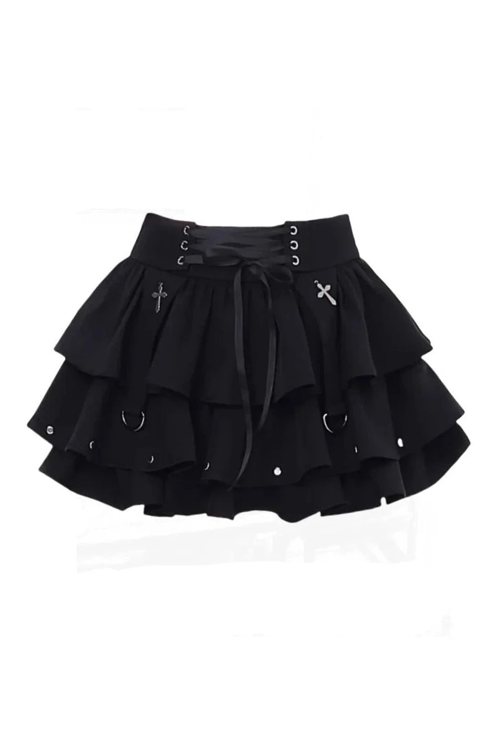 Black Gothic Layered Corset Skirt: Elegant and edgy.