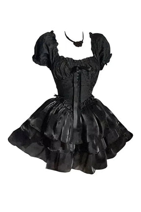 Gothic Princess Puff Sleeve Dress