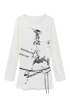 Gothic Punk Y2K T-Shirt in White, edgy style.