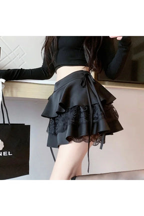 Gothic Ruffle Tiered Skirt