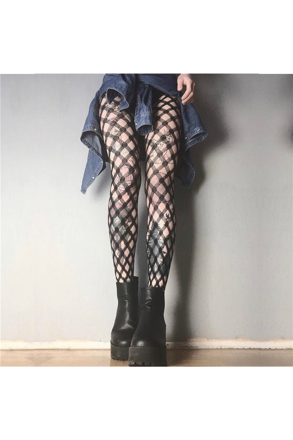 Gothic sheer fishnet tights