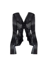 Sheer Gothic tie-dye blouse in Black.