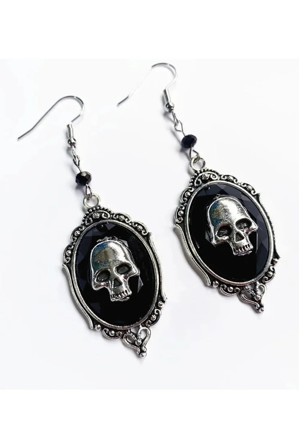 Gothic Skull Cameo Earrings