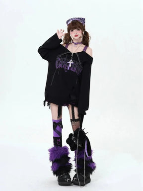 Cozy Gothic Spellbound Sweater in mystical Purple.