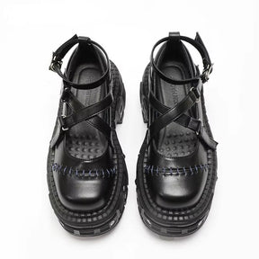 Stylish Gothic Stitched Punk Shoes in As Picture.