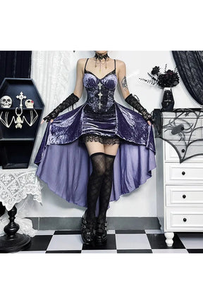 Gothic Velvet A-line Evening Dress