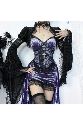 Gothic Velvet A-line Evening Dress