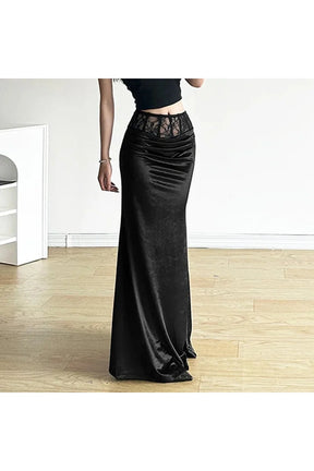 Gothic Velvet Trumpet Skirt