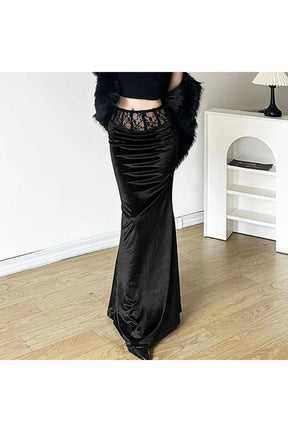 Gothic Velvet Trumpet Skirt