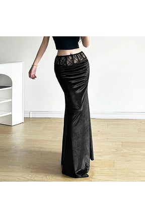 Gothic Velvet Trumpet Skirt