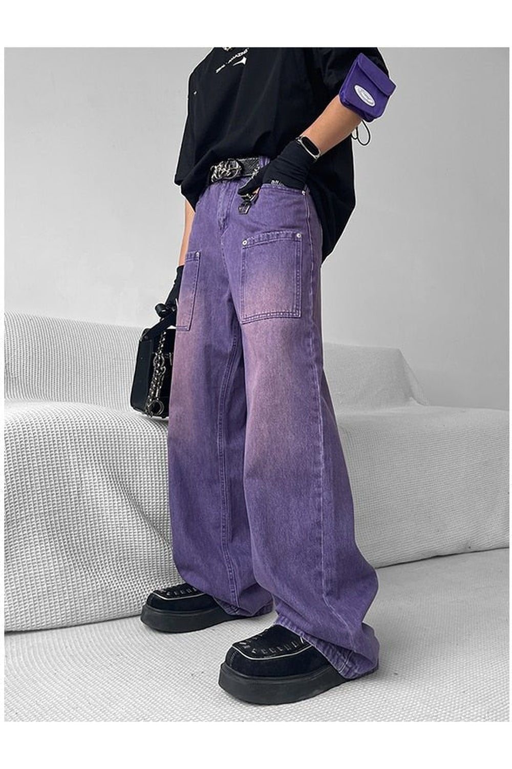 Fall Gradient Purple Vintage Jeans