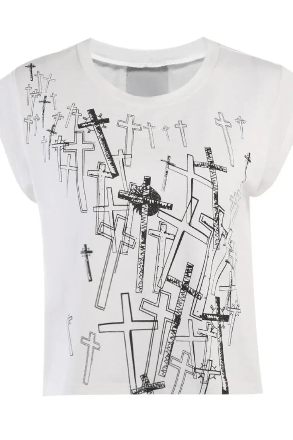 Vintage Graphic Print White T-Shirt with unique design.