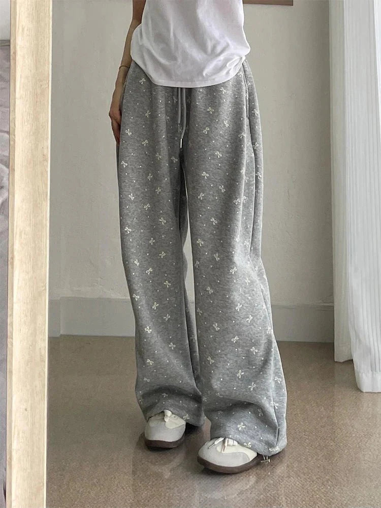 Gray Bow Cozy Lounge Pants