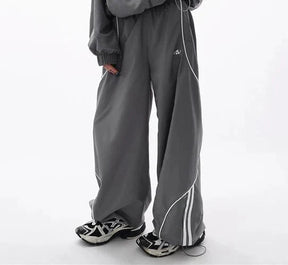 Gray Wave Trousers from Piped Jogger Set.