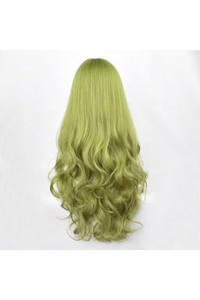 Green Black Curly Wig