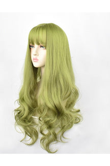 Green Black Curly Wig