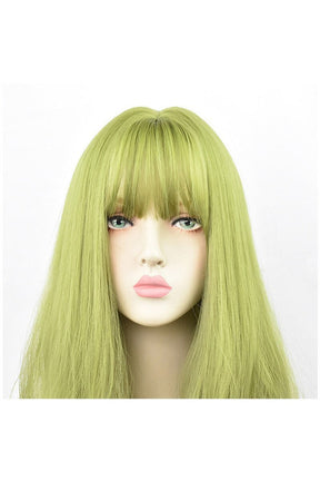 Green Black Curly Wig