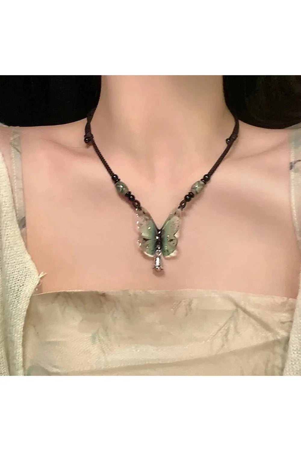 Green Butterfly Necklace