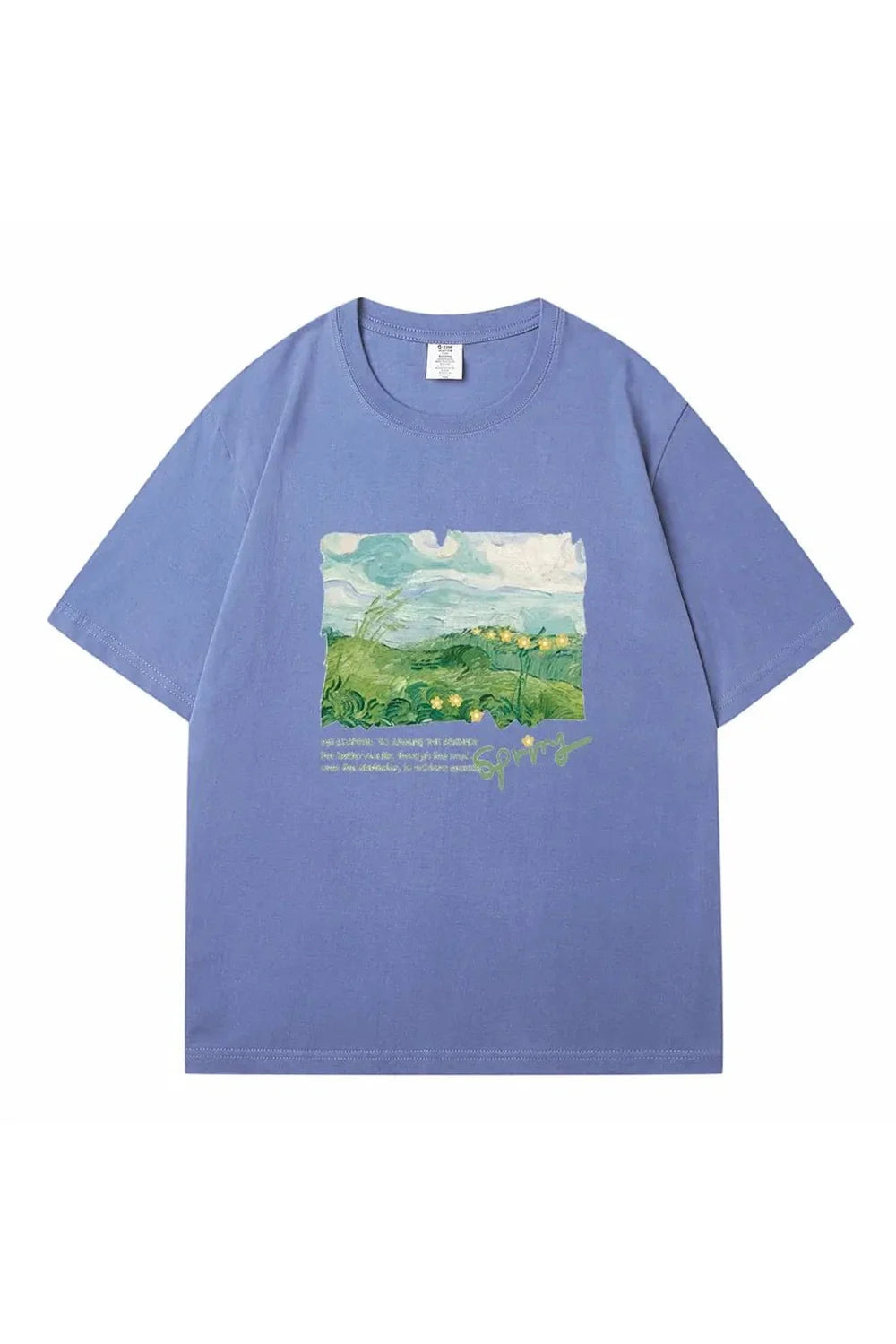 Oversized street T-shirt in Light Blue print.