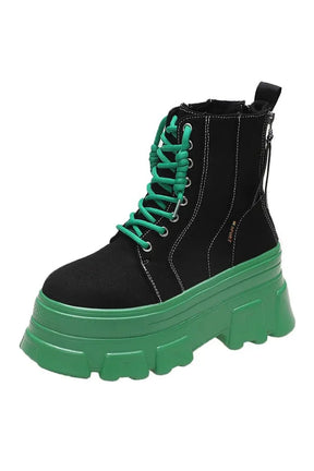 Green Punk Platform Boots