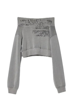 Grey Cipher Cropped Sweatshirt