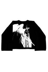 Dark and eerie Grim Reaper Shadow Sweater in black.