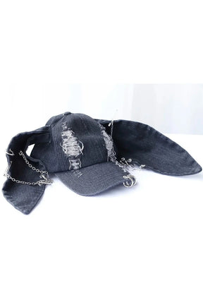 Grunge Bunny Ear Chain Cap