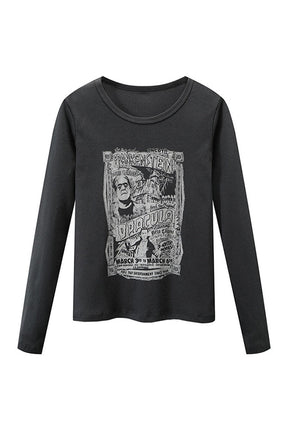 Grunge Cotton Long Sleeve T-shirt