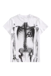 White Grunge Fashion Skeleton Punk T-Shirt with attitude.