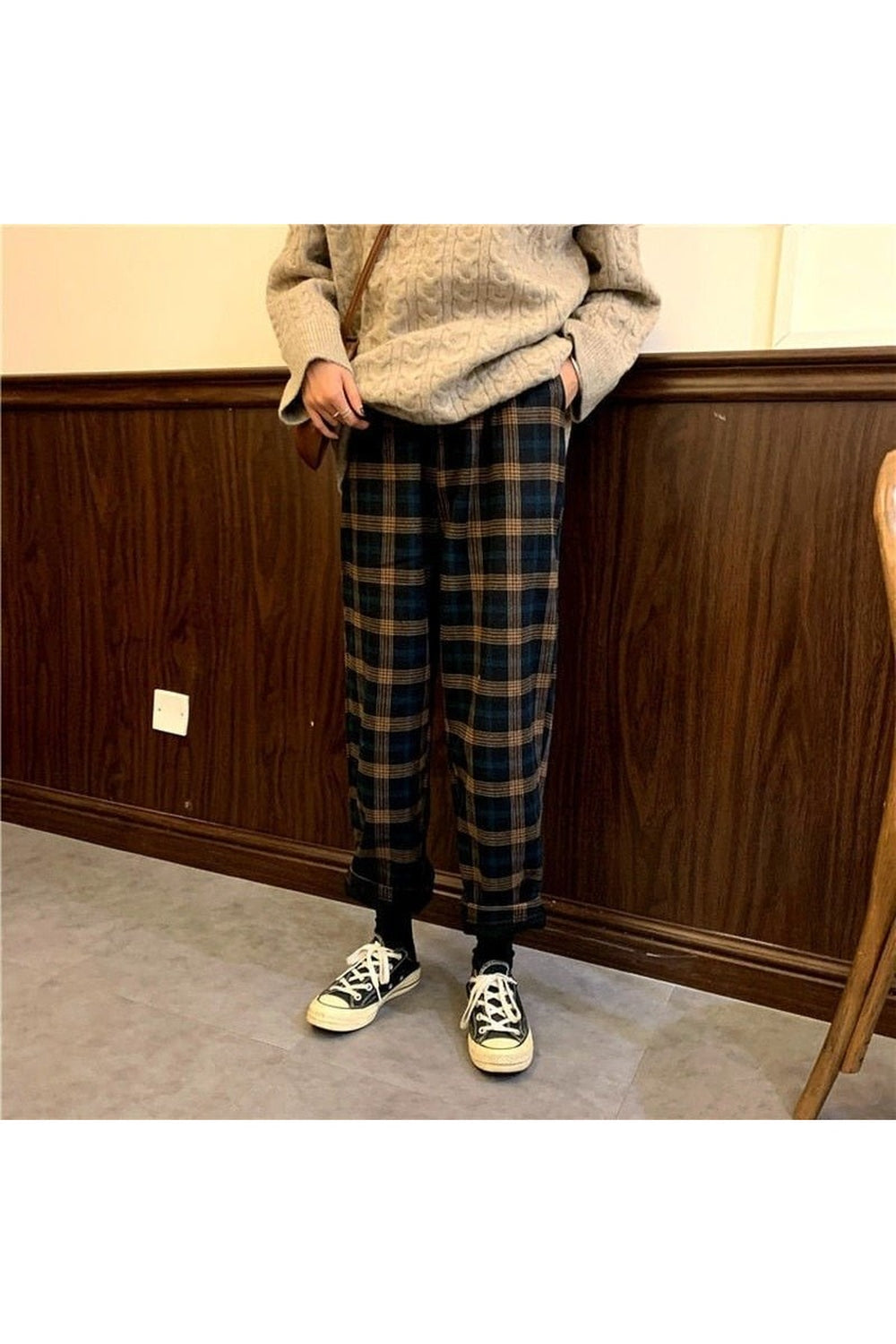 Cozy Grunge Fleece Plaid Pants variant 1 texture.