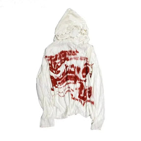 Stylish Grunge Graffiti Hoodie in White, urban-inspired.