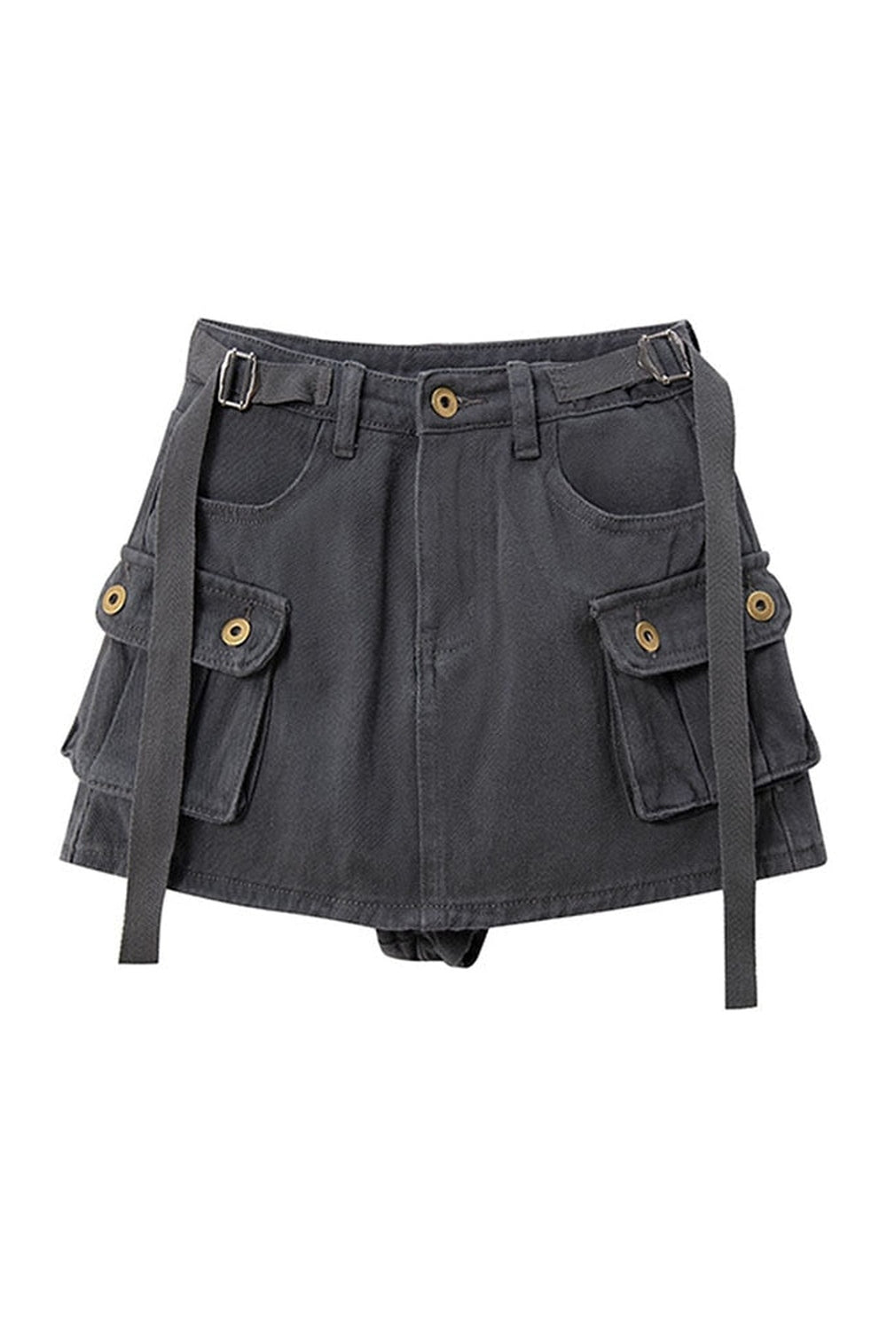 Edgy Grunge Grey Mini Skirt in Grey.