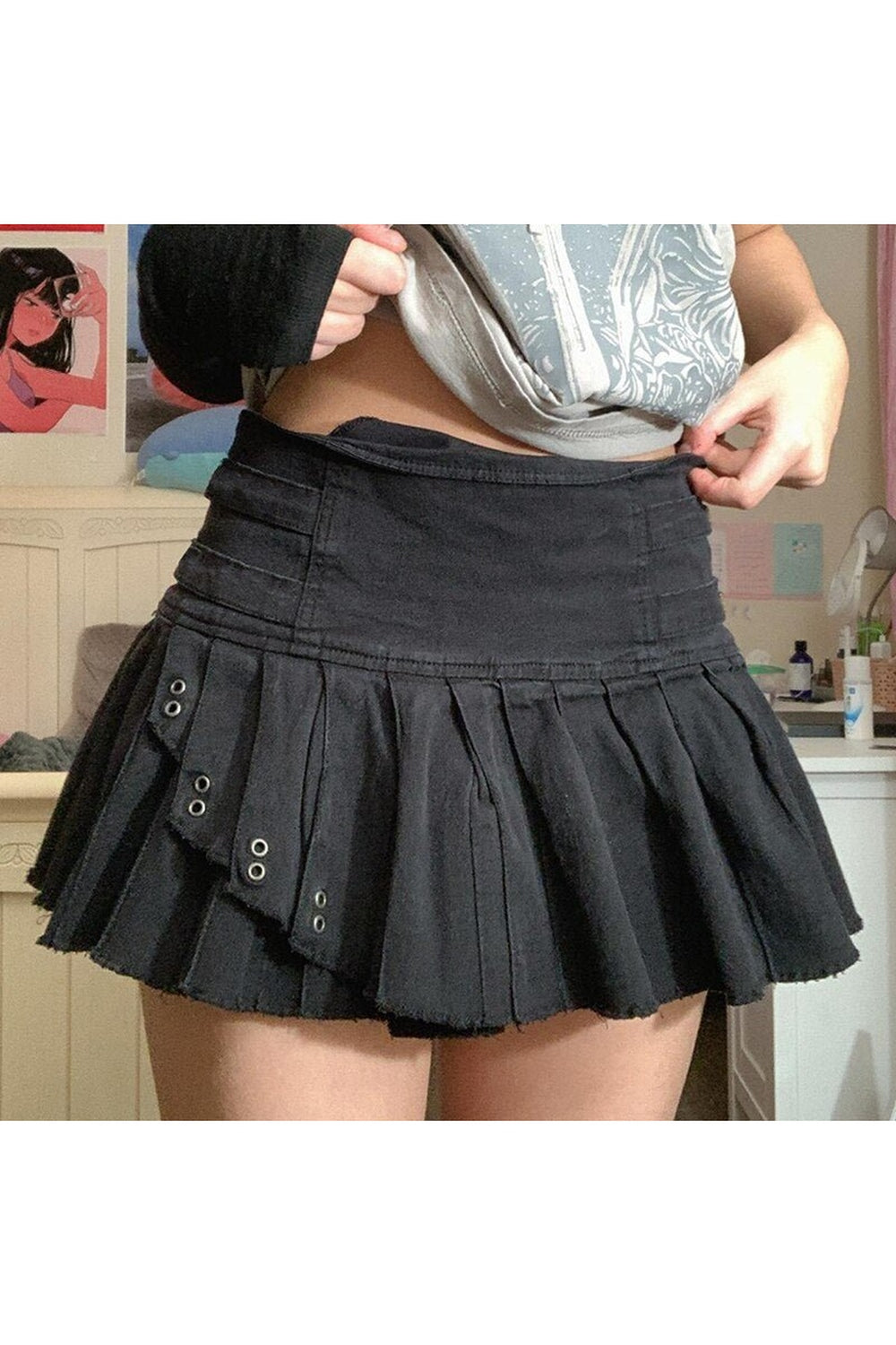 Grunge  Pleated Skirt