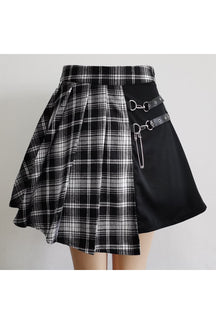 Black Grunge & Skate Mini Skirt with irregular design.