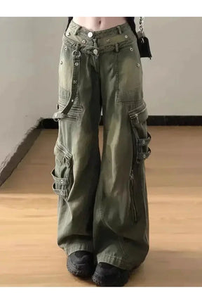 Grunge Strapped Cargo Pants