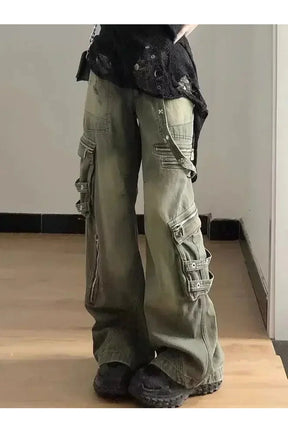 Grunge Strapped Cargo Pants variant 1 with straps.