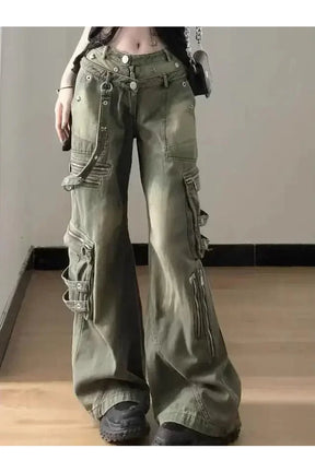 Grunge Strapped Cargo Pants variant 1 with straps.