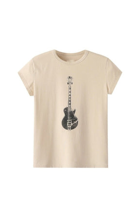 Guitar Print Casual T-shirt