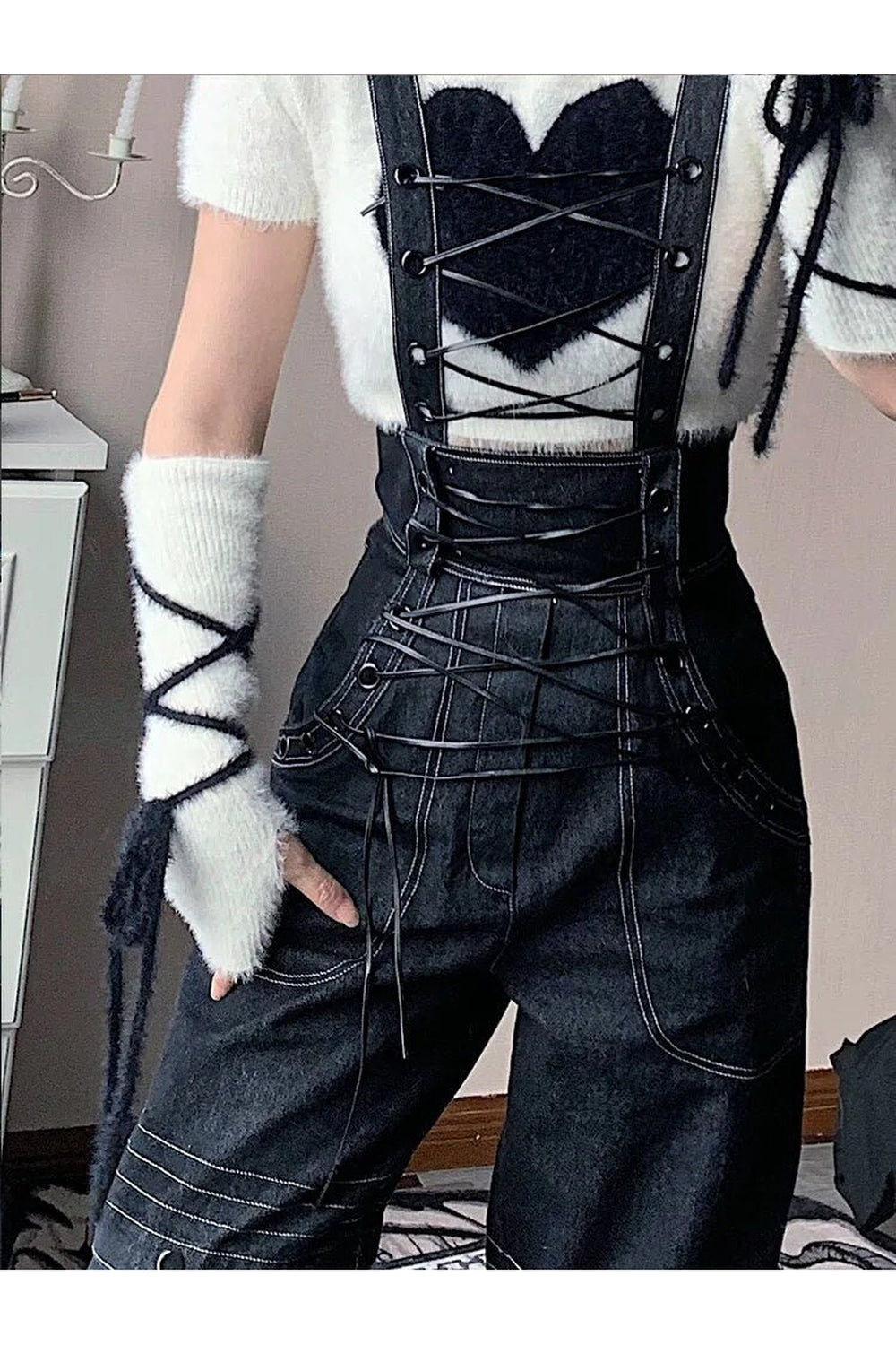 Harajuku Bandage High Waist Pants