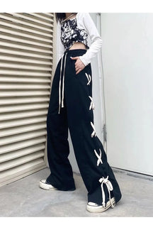 Harajuku Bandage Wide Pants