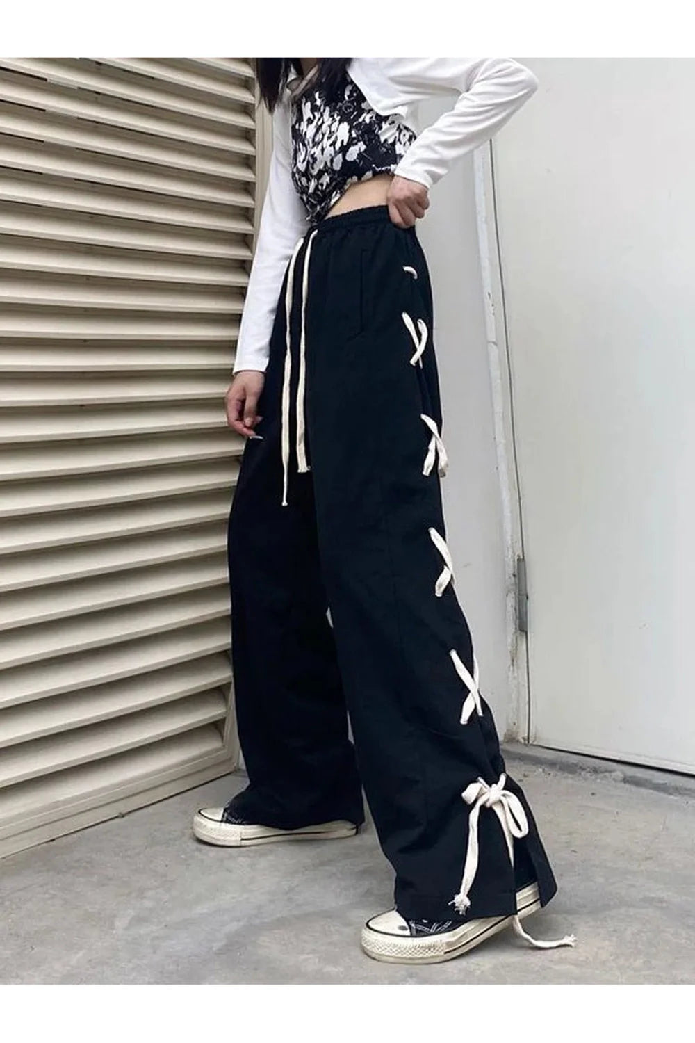 Harajuku Bandage Wide Pants