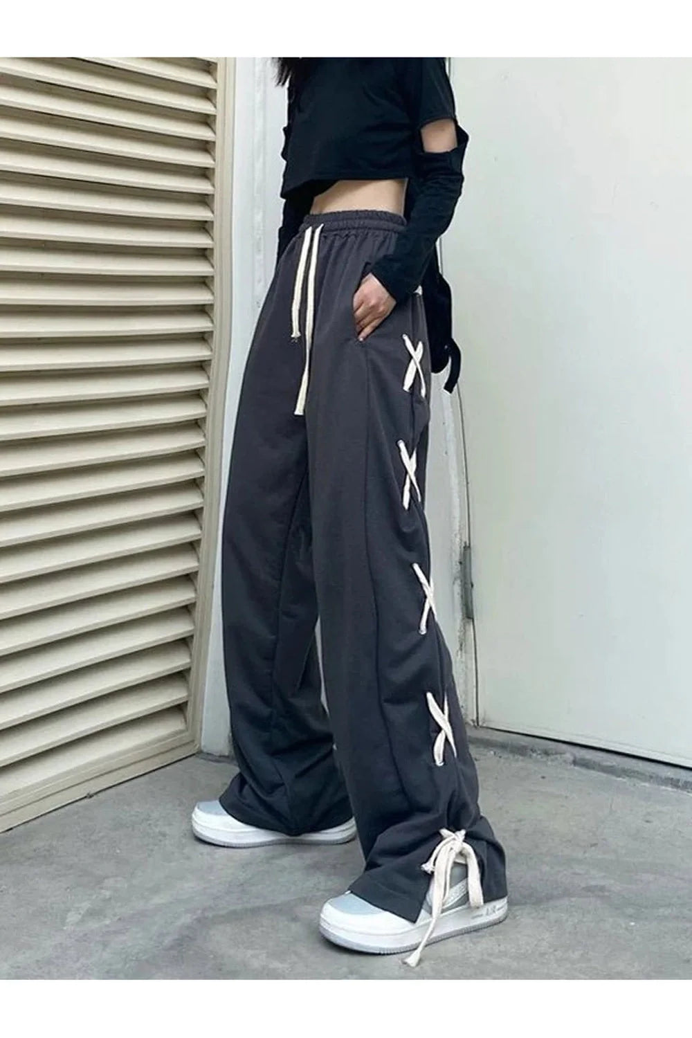 Harajuku Bandage Wide Pants