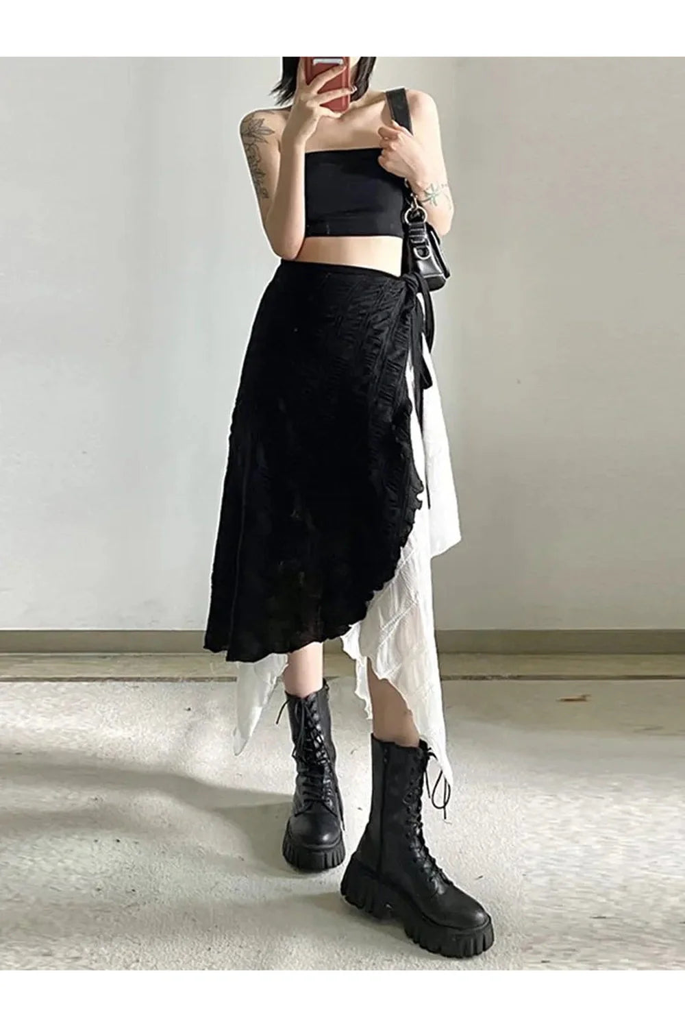 Harajuku Y2k Spliced Midi Skirts